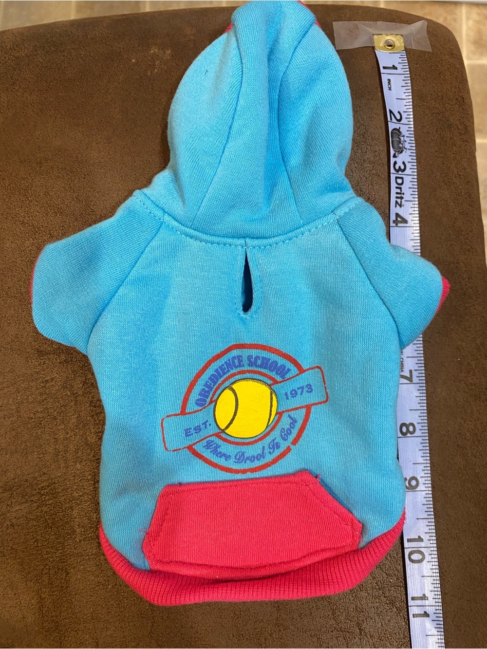 Top Paw Blue & Pink Tennis Badge Dog Hoodie